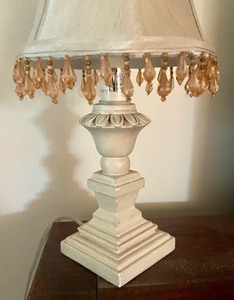 lot 62 image: Petite Lamp with Bead Accented Shade