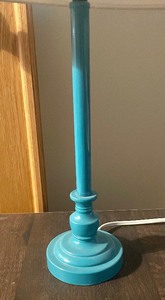 lot 69 image: Painted Aqua Blue Table Lamp