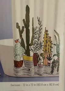 lot 76 image: New Cactuses Shower Curtain by Room Essentials