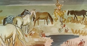 lot 83 image: Chevaux Dans La Camargue Framed Print by Brayer