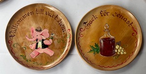 lot 339 image: Six Scandinavian Hand Painted Decorative Plates