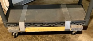 lot 377 image: Plano Plastic Shelf on Rolling Cart