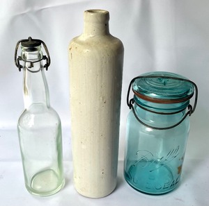 lot 386 image: Vintage Bottles, Jars and Insulators