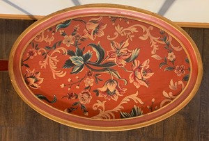 lot 153 image: Pair of Decorative Red Side Tables