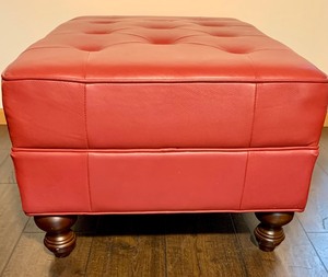 lot 158 image: Gorgeous Deep Red Leather Ottoman