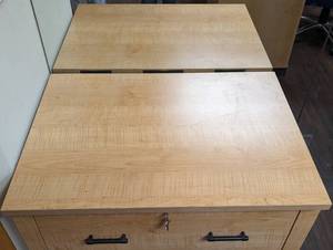 lot 105 image: Blond Wood File Two Drawer Cabinet