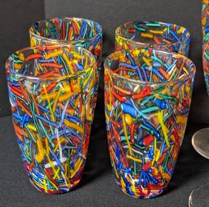 lot 111 image: Confetti Blown Glassware