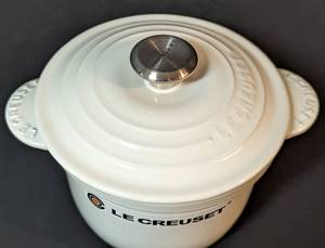 lot 125 image: New Le Creuset White Enamel Iron Rice Pot