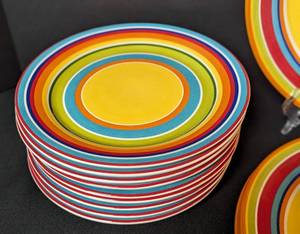 lot 287 image: Pier One Summer Stripes Dishes