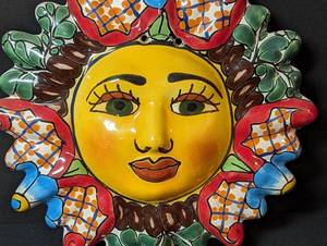 lot 289 image: Colorful Ceramic Sun Wall Hangings from Mexico