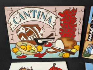lot 292 image: Pepper Themed Ceramic Tiles