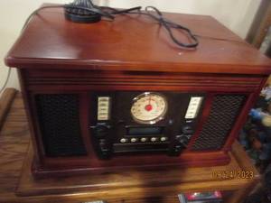 lot 55 image: Vintage Style Wooden Mysic Center w...