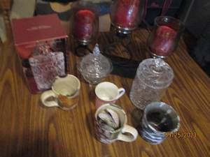 lot 96 image: Ornate metal framed Candle holder a...