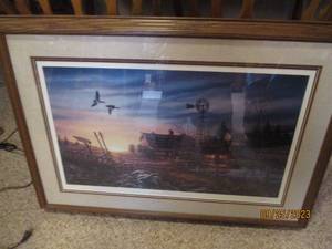 lot 124 image: Evening Chores framed, double mat...