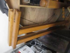 lot 135 image: Twin size bunk bed set with side ra...