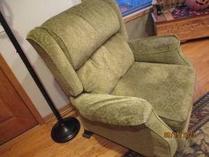 lot 158 image: Pair of Green Reclining Wingback st...