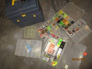 lot 168 image: Large variety of tackle boxes full ...