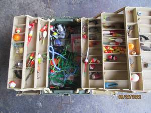lot 232 image: Tacklebox full of assorted fishing ...