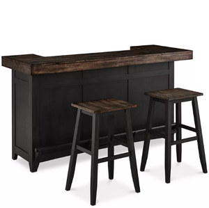 lot 1 image: Macys Peighton Solid Wood Bar Set