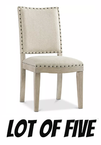 lot 22 image: Macys Lot of Five Parker Upholstered Side Dining Chairs - Macys Exclusive