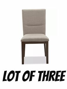 lot 23 image: Macys Lot of Three Amy Grey Dining Side Chairs