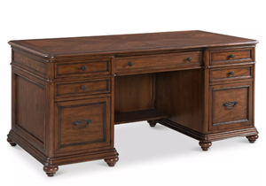 lot 30 image: Macys Clinton Hill Cherry Home Office Executive Desk