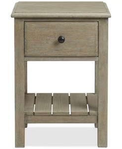 lot 33 image: Macys Parker Natural 1-Drawer Small Nightstand