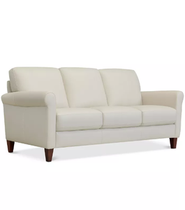 lot 44 image: Macys Kared 84 Roll Arm Leather Sofa