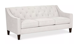 lot 45 image: Macys Chloe II 76 Fabric Tufted Slope Arm Sofa