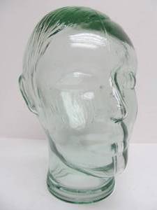 lot 68 image: Vintage Glass Mannequin Head - Male
