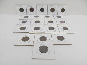 lot 79 image: Lot of 21 U.S. Indian Head Pennies