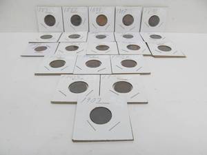 lot 83 image: Lot of 21 U.S. Indian Head Pennies