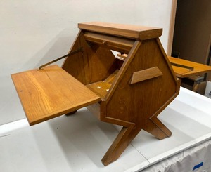 lot 144 image: Quality Large Vintage Quartersawn Oak Sewing Cabinet
