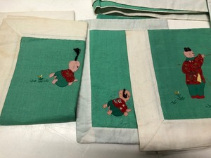 lot 176 image: Lot of Vintage Embroidered Silk Oriental Tapestries