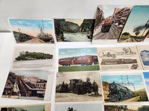 lot 185 image: Nice Lot of Antique RailroadTrain Related Postcards