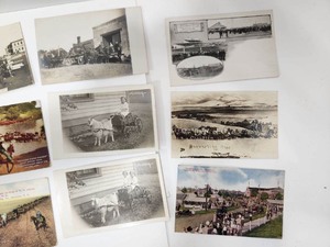 lot 187 image: Great Lot of Antique Farm Implements & Machinery Postcards Trade Cards Advertising etc