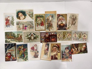 lot 195 image: LARGE Collection of Antique Santa Claus Postcards