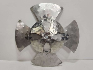 lot 227 image: Chrome FACTORY METAL Shield Wall Hanging