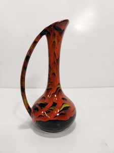 lot 229 image: Mid Century Orange on Black Art Pottery PitcherEwer