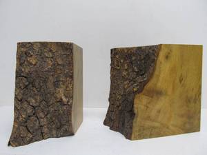 lot 105 image: Excellent Vintage Natural Myrtlewood Bookend Set