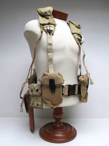 lot 107 image: US Military Tactical BeltShoulder Pack wCanteens & Leather US Holster