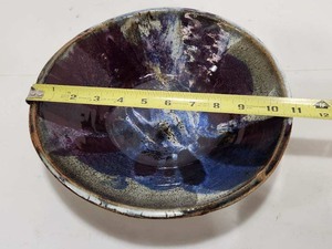 lot 238 image: Very Nice Signed Art Pottery Heavy Stoneware Centerpiece Bowl