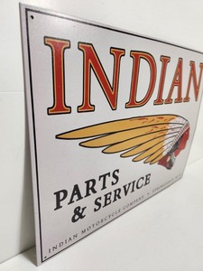 lot 301 image: Contemporary INDIAN MOTORCYCLES Metal Advertising Sign