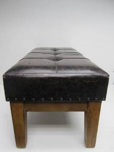 lot 100 image: Nice Rustic Baxton Studio Brass Studded Rectangle Small Bench  Ottoman
