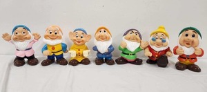 lot 332 image: Lot of Vintage DISNEY Seven Dwarfs Rubber Figures