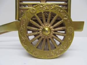 lot 325 image: Vintage Japanese Rickshaw Decorative Metal Cart 12 Long