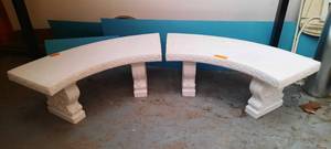 lot 60 image: (2) White Garden Benches