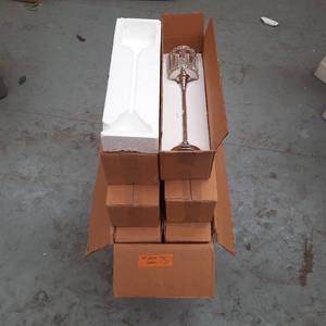 lot 75 image: (6) Crystal Votive Holder Stands, 18 tall