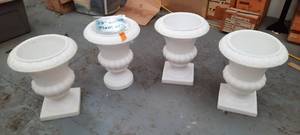 lot 67A image: (4) White Plant Urn, 19 inch