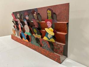 lot 2 image: Arne Nye Boy Among Men Wall Sculpture Acrylic on Metal